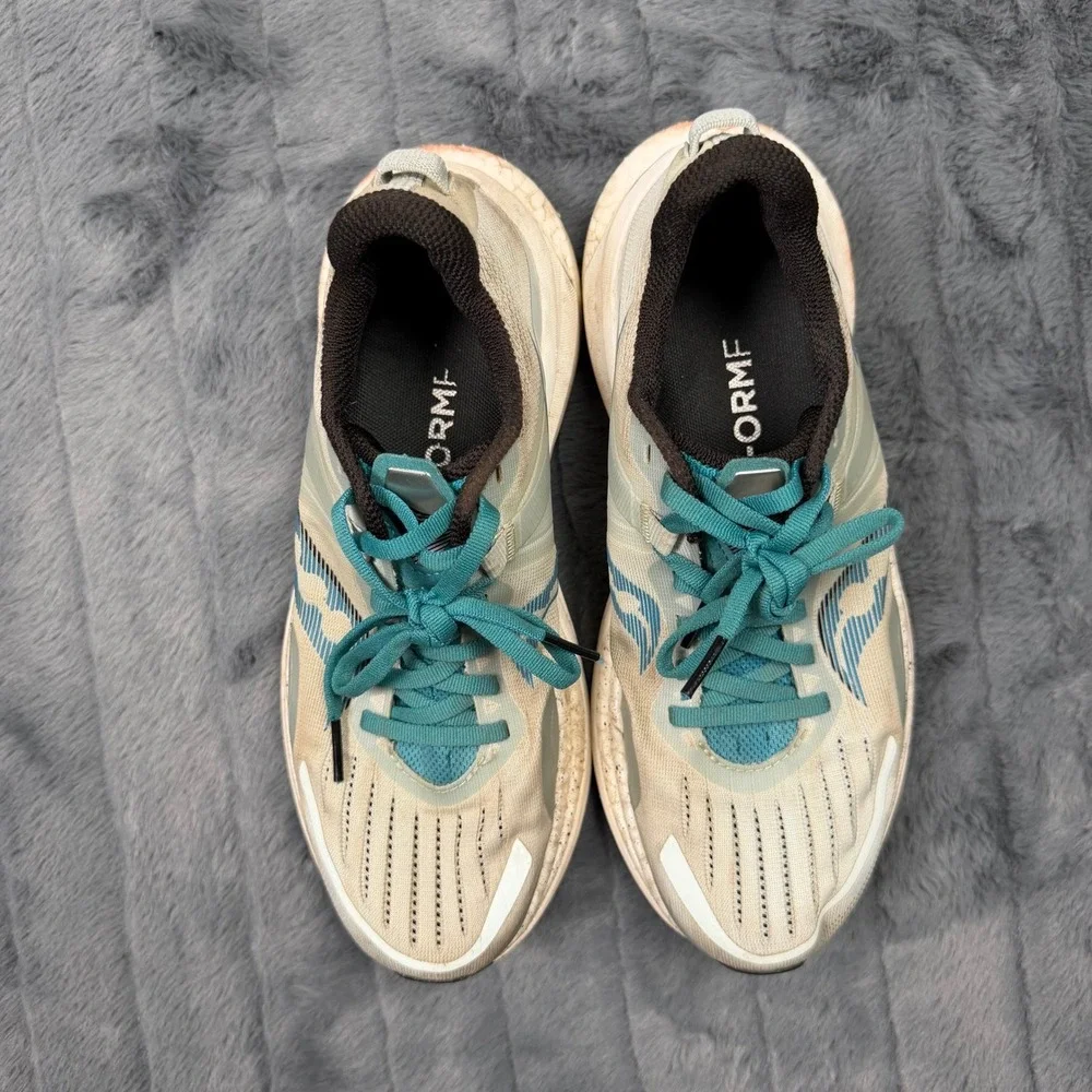 Saucony Tempus Womens Running Shoes S10720-20 Cream Teal Size 8